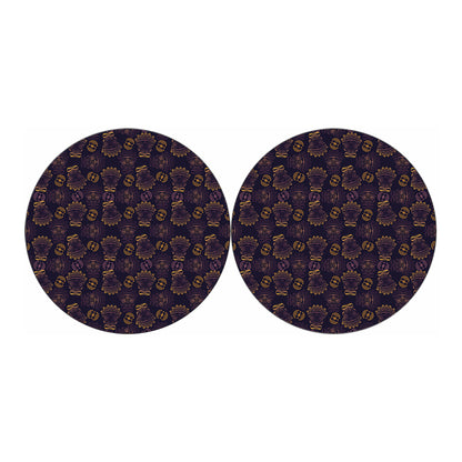 Ornament Tiki Mask Pattern Print Car Coasters