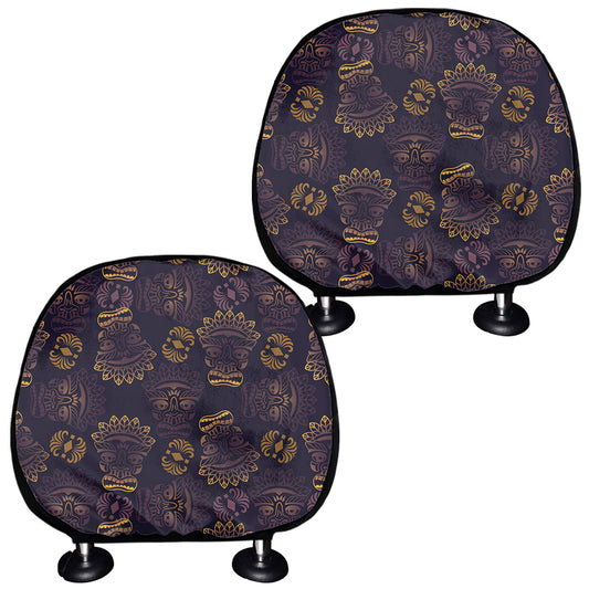 Ornament Tiki Mask Pattern Print Car Headrest Covers