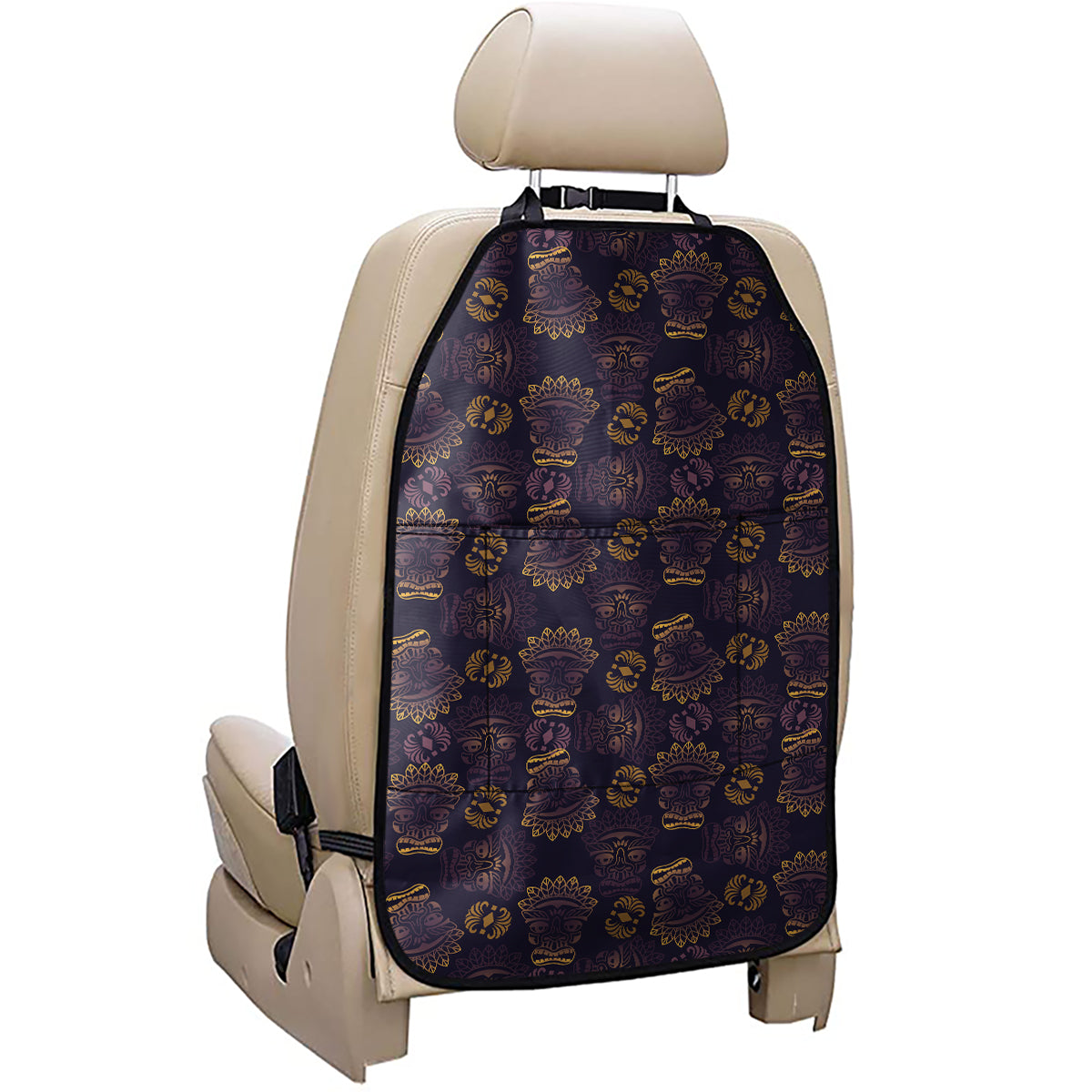 Ornament Tiki Mask Pattern Print Car Seat Organizers
