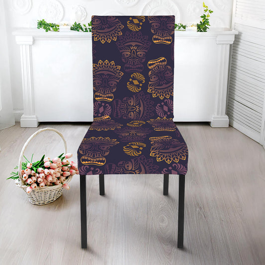 Ornament Tiki Mask Pattern Print Dining Chair Slipcover