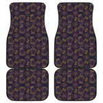 Ornament Tiki Mask Pattern Print Front and Back Car Floor Mats