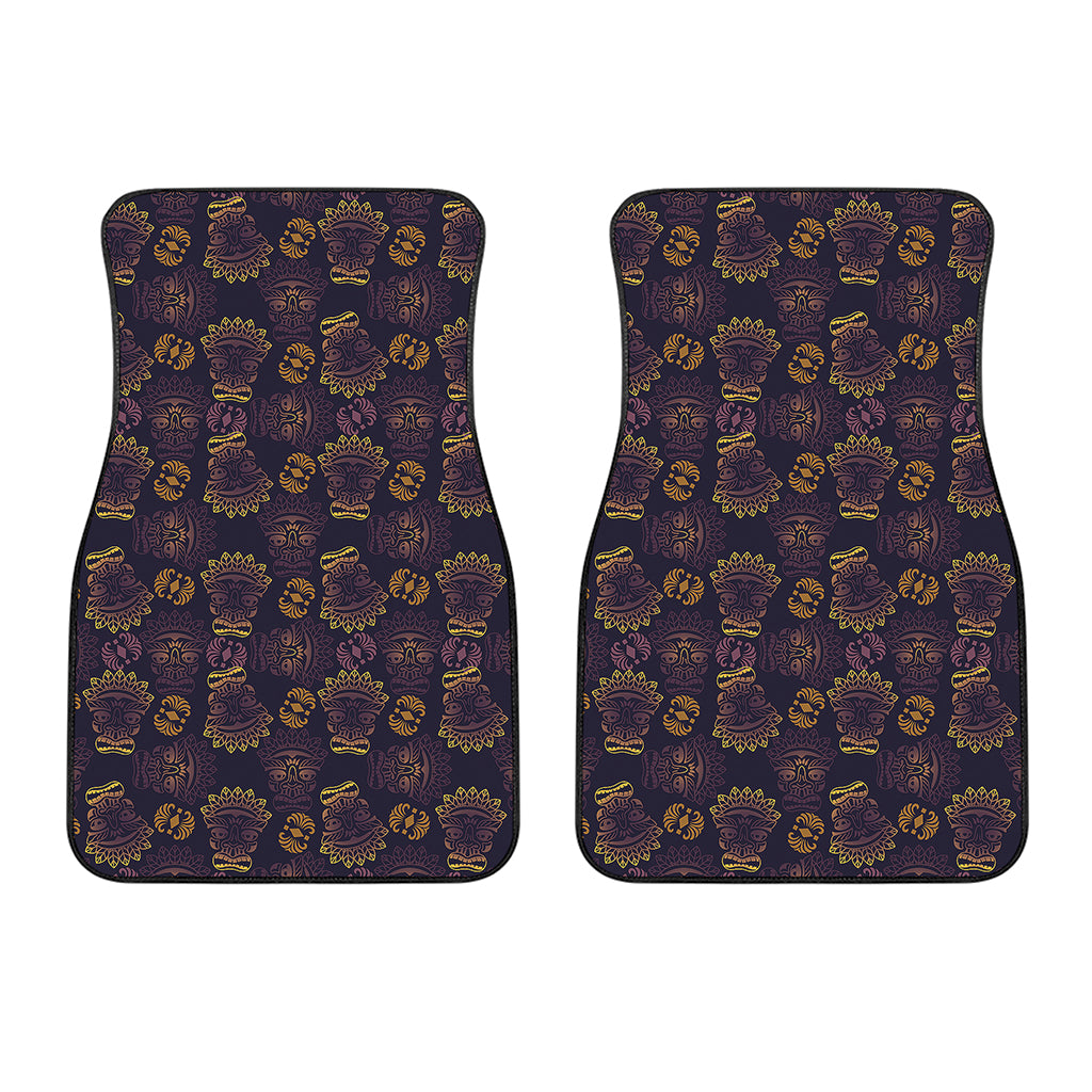 Ornament Tiki Mask Pattern Print Front Car Floor Mats