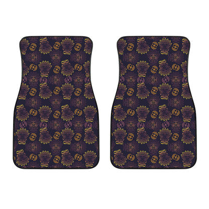 Ornament Tiki Mask Pattern Print Front Car Floor Mats