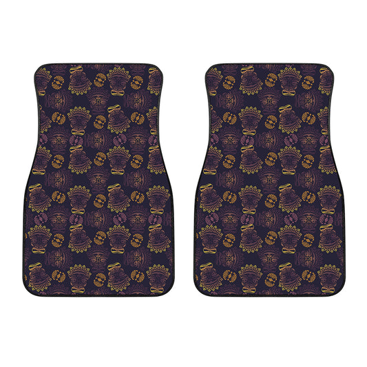 Ornament Tiki Mask Pattern Print Front Car Floor Mats