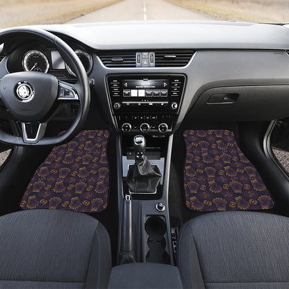 Ornament Tiki Mask Pattern Print Front Car Floor Mats