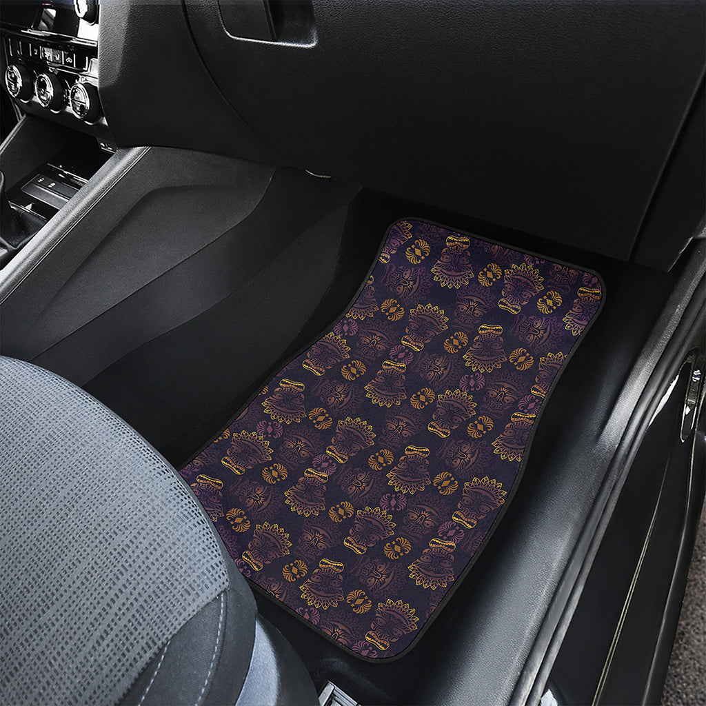 Ornament Tiki Mask Pattern Print Front Car Floor Mats