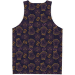 Ornament Tiki Mask Pattern Print Men's Tank Top