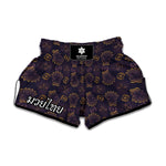 Ornament Tiki Mask Pattern Print Muay Thai Boxing Shorts