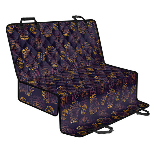 Ornament Tiki Mask Pattern Print Pet Car Back Seat Cover