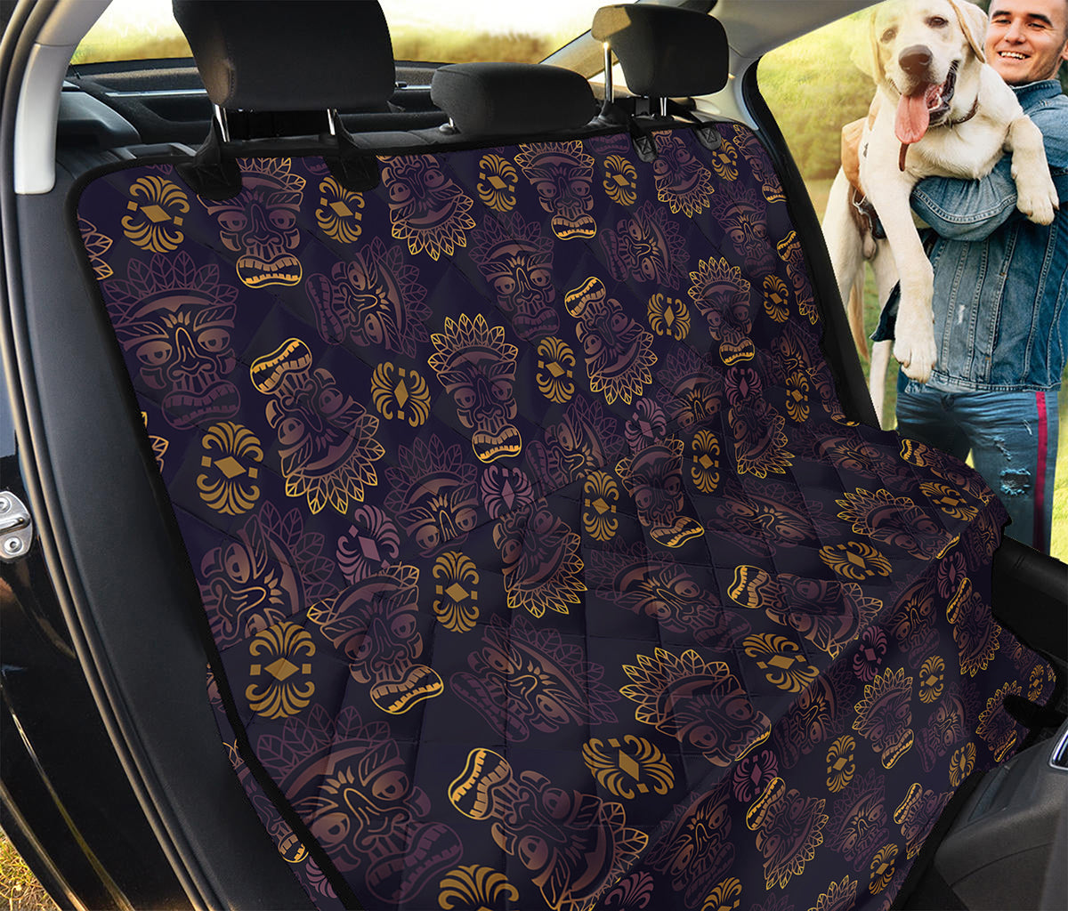 Ornament Tiki Mask Pattern Print Pet Car Back Seat Cover