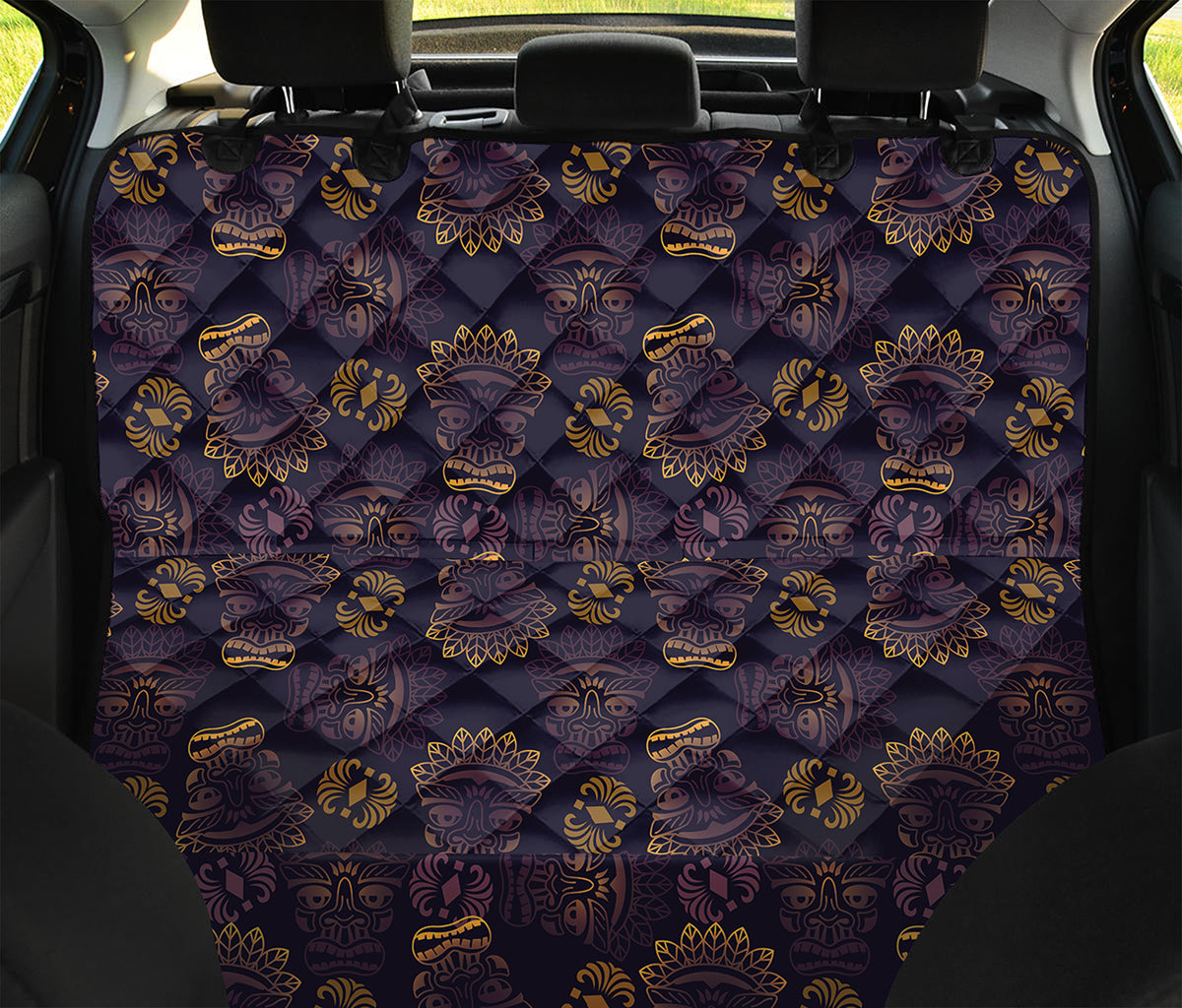 Ornament Tiki Mask Pattern Print Pet Car Back Seat Cover