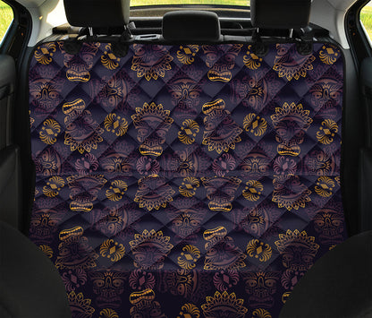Ornament Tiki Mask Pattern Print Pet Car Back Seat Cover