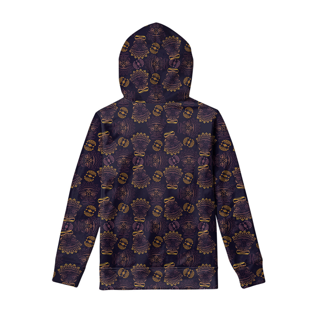 Ornament Tiki Mask Pattern Print Pullover Hoodie