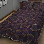Ornament Tiki Mask Pattern Print Quilt Bed Set