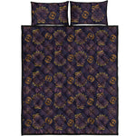 Ornament Tiki Mask Pattern Print Quilt Bed Set