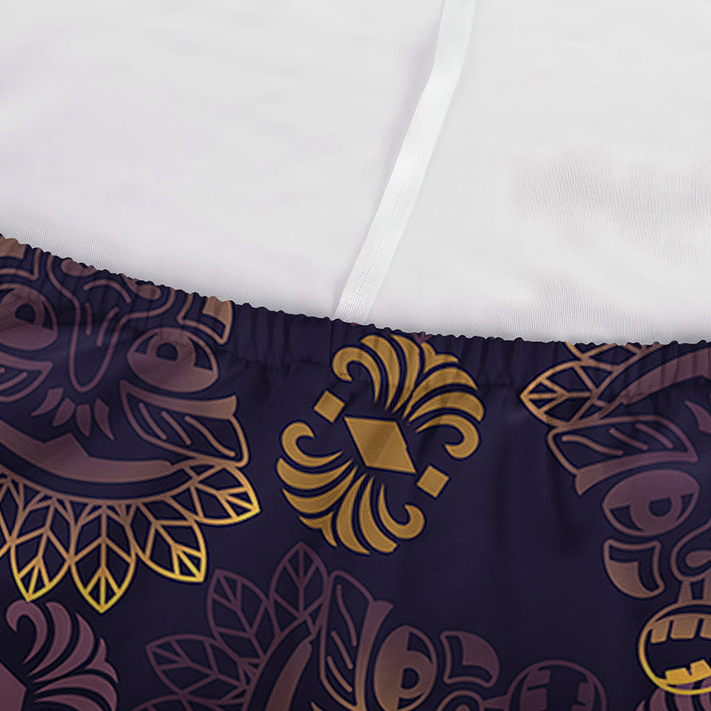 Ornament Tiki Mask Pattern Print Sofa Cover