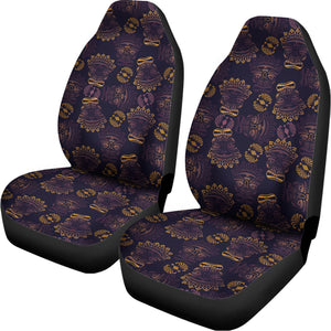 Ornament Tiki Mask Pattern Print Universal Fit Car Seat Covers