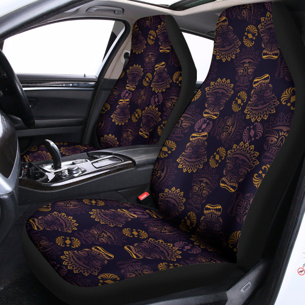Ornament Tiki Mask Pattern Print Universal Fit Car Seat Covers