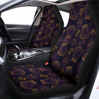 Ornament Tiki Mask Pattern Print Universal Fit Car Seat Covers