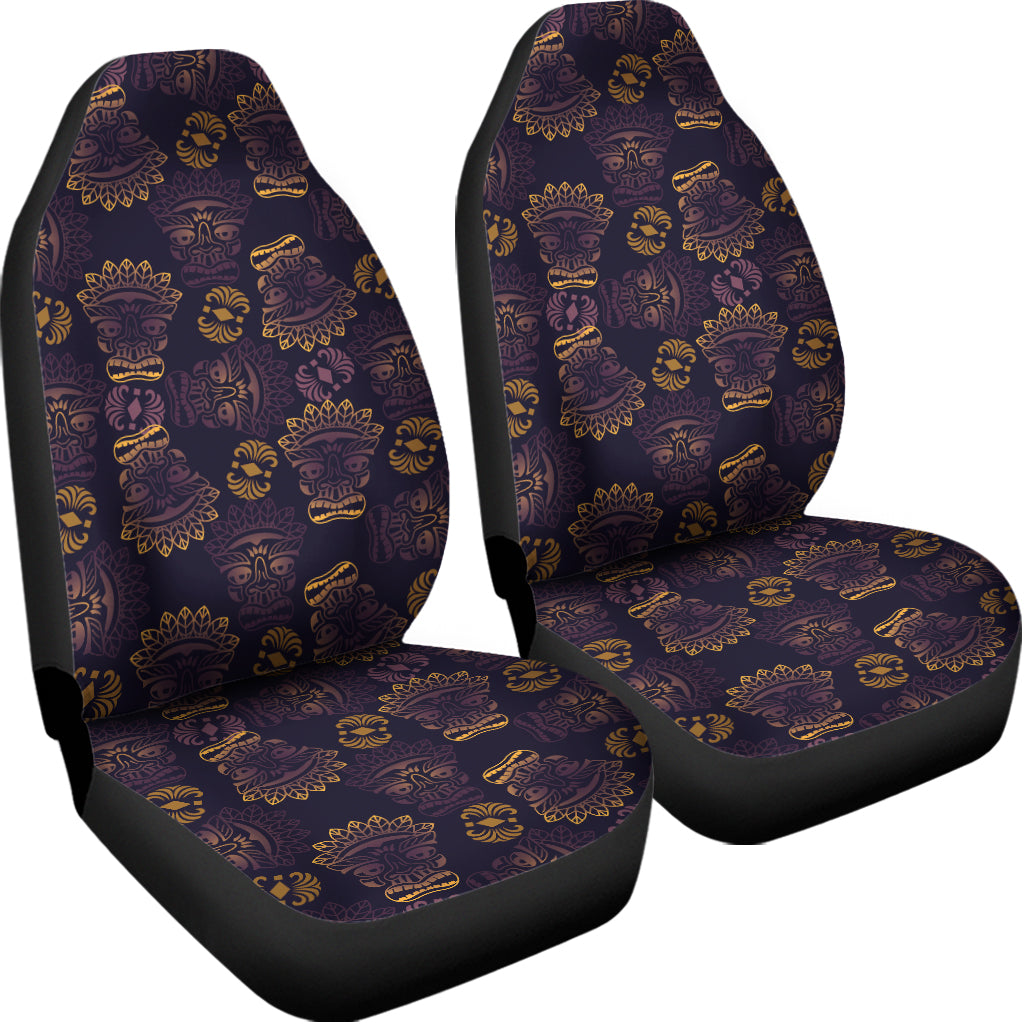 Ornament Tiki Mask Pattern Print Universal Fit Car Seat Covers