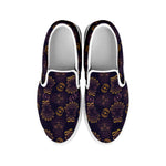 Ornament Tiki Mask Pattern Print White Slip On Shoes