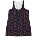 Ornament Tiki Mask Pattern Print Women's Racerback Tank Top
