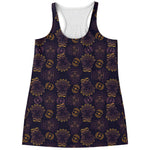 Ornament Tiki Mask Pattern Print Women's Racerback Tank Top