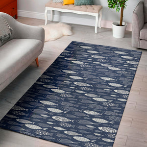 Ornamental Fish Pattern Print Area Rug