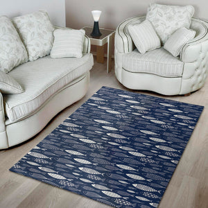 Ornamental Fish Pattern Print Area Rug