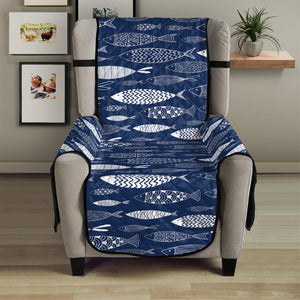 Ornamental Fish Pattern Print Armchair Protector