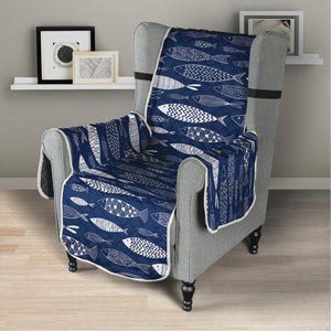 Ornamental Fish Pattern Print Armchair Protector