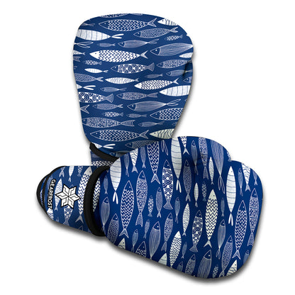 Ornamental Fish Pattern Print Boxing Gloves