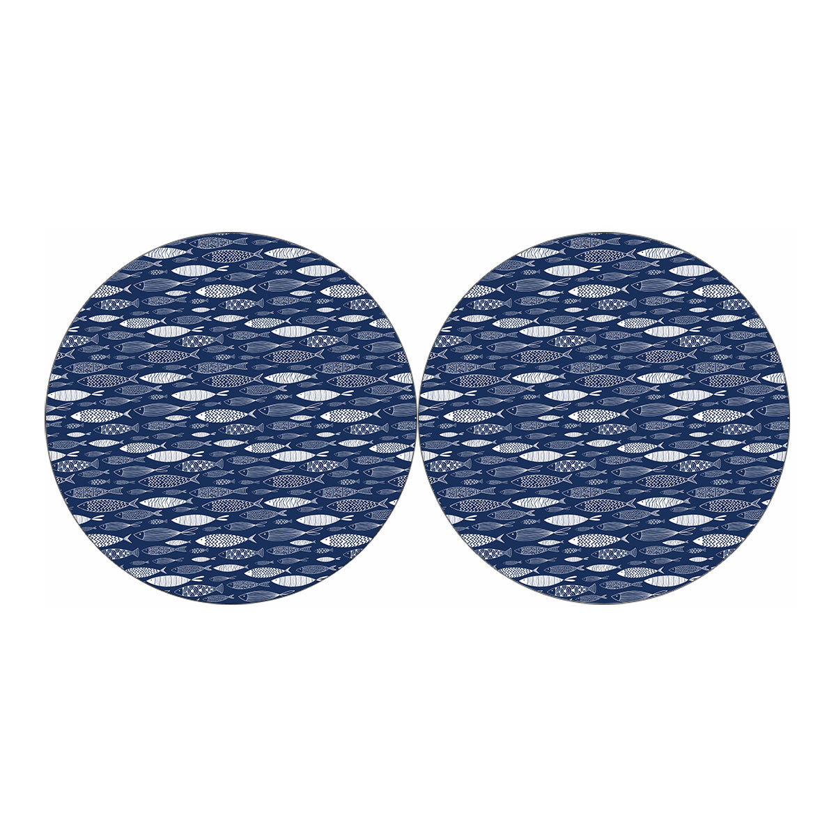 Ornamental Fish Pattern Print Car Coasters