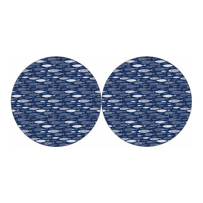 Ornamental Fish Pattern Print Car Coasters