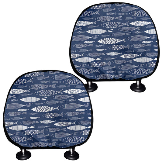 Ornamental Fish Pattern Print Car Headrest Covers