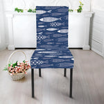 Ornamental Fish Pattern Print Dining Chair Slipcover