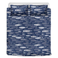 Ornamental Fish Pattern Print Duvet Cover Bedding Set