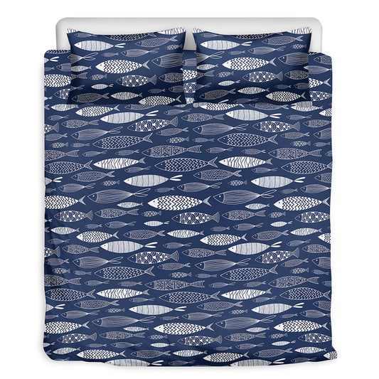Ornamental Fish Pattern Print Duvet Cover Bedding Set