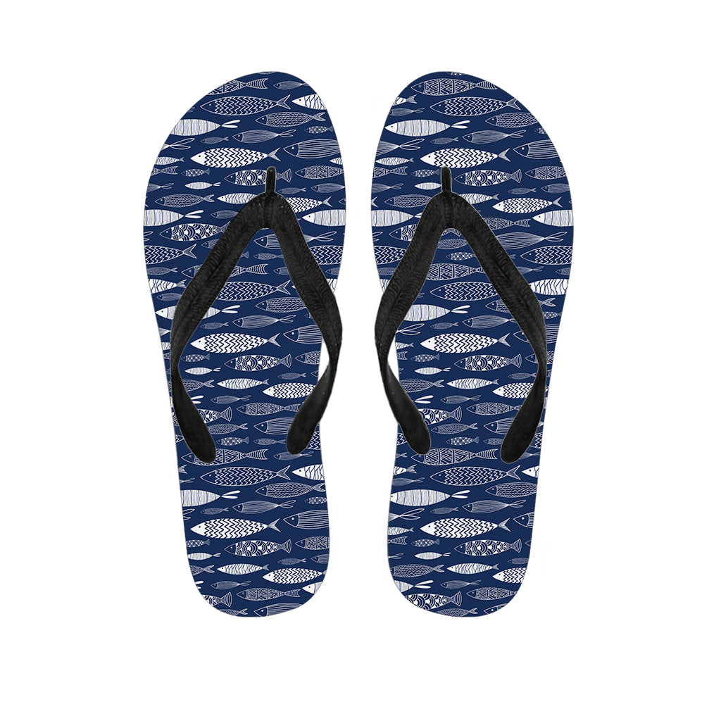 Ornamental Fish Pattern Print Flip Flops