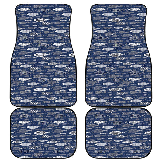 Ornamental Fish Pattern Print Front and Back Car Floor Mats