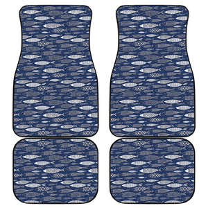 Ornamental Fish Pattern Print Front and Back Car Floor Mats