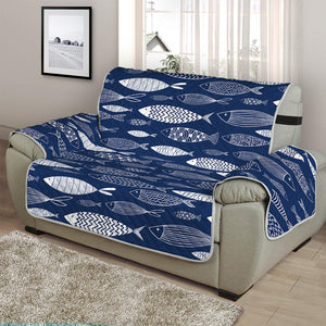 Ornamental Fish Pattern Print Half Sofa Protector