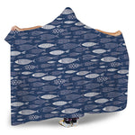 Ornamental Fish Pattern Print Hooded Blanket