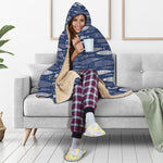 Ornamental Fish Pattern Print Hooded Blanket
