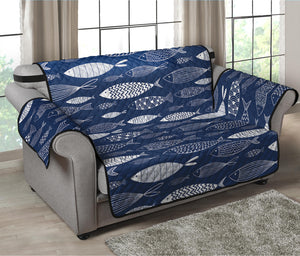 Ornamental Fish Pattern Print Loveseat Protector