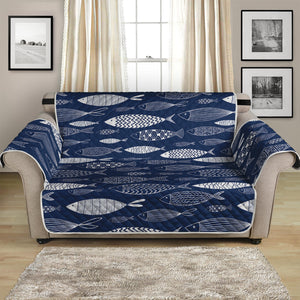 Ornamental Fish Pattern Print Loveseat Protector