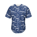 Ornamental Fish Pattern Print Men's Baseball Jersey