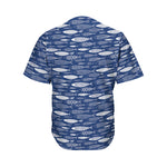 Ornamental Fish Pattern Print Men's Baseball Jersey