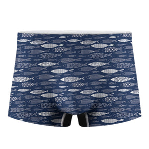 Ornamental Fish Pattern Print Men's Boxer Briefs