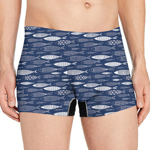 Ornamental Fish Pattern Print Men's Boxer Briefs